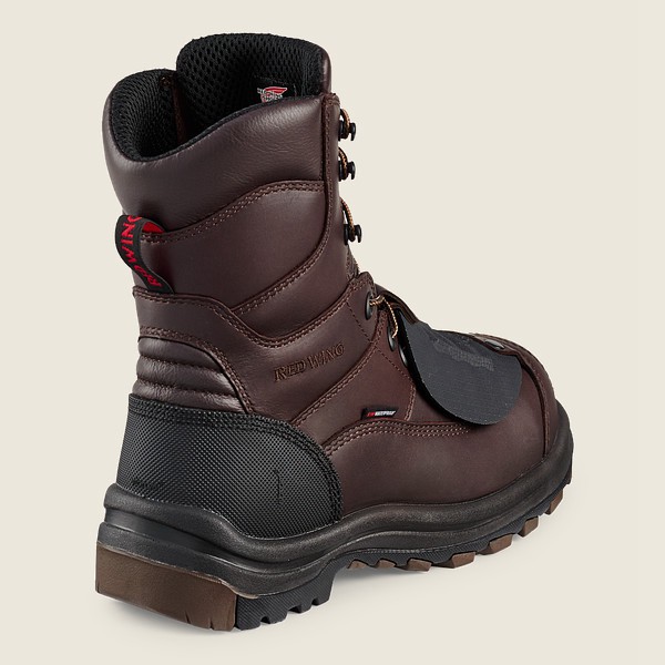 Red Wing Mens Safety Boots - King Toe® - 8-inch Waterproof Csa Metguard Toe - Black/Brown - GRX97523